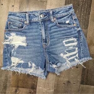 American Eagle Distressed Mom Jean Shorts size 0